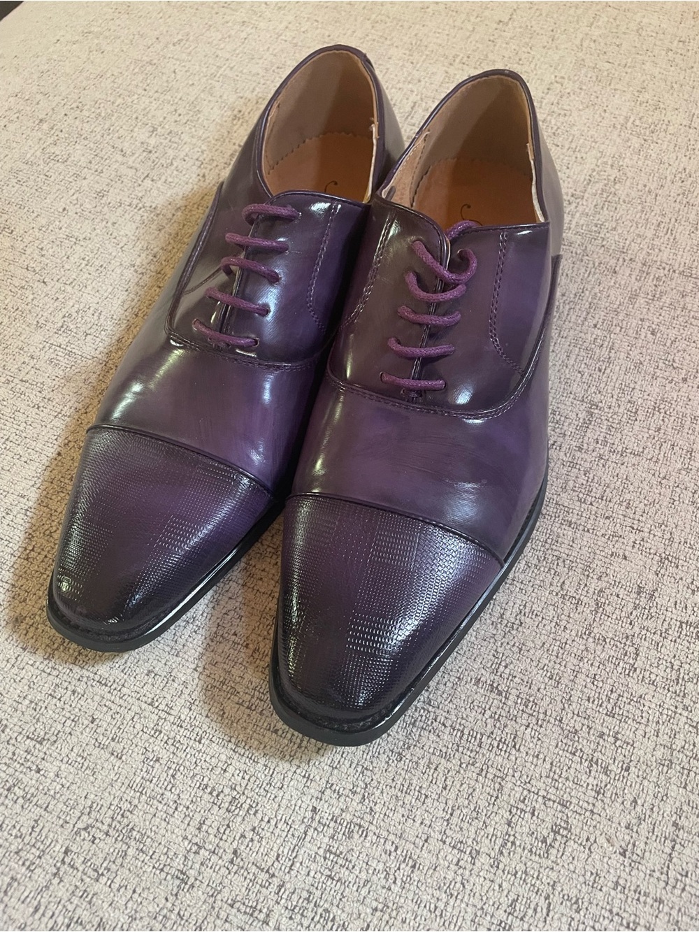 Men's Classic Cap-Toe Dress Shoes in Purple
